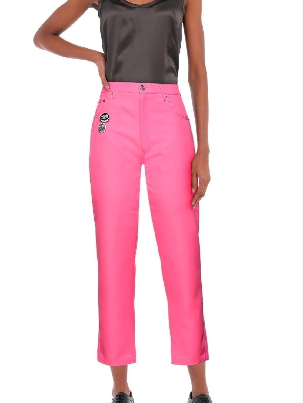 Golden Goose Neon Pink Cropped Straight-Leg Casual Pants Size 42 / 12